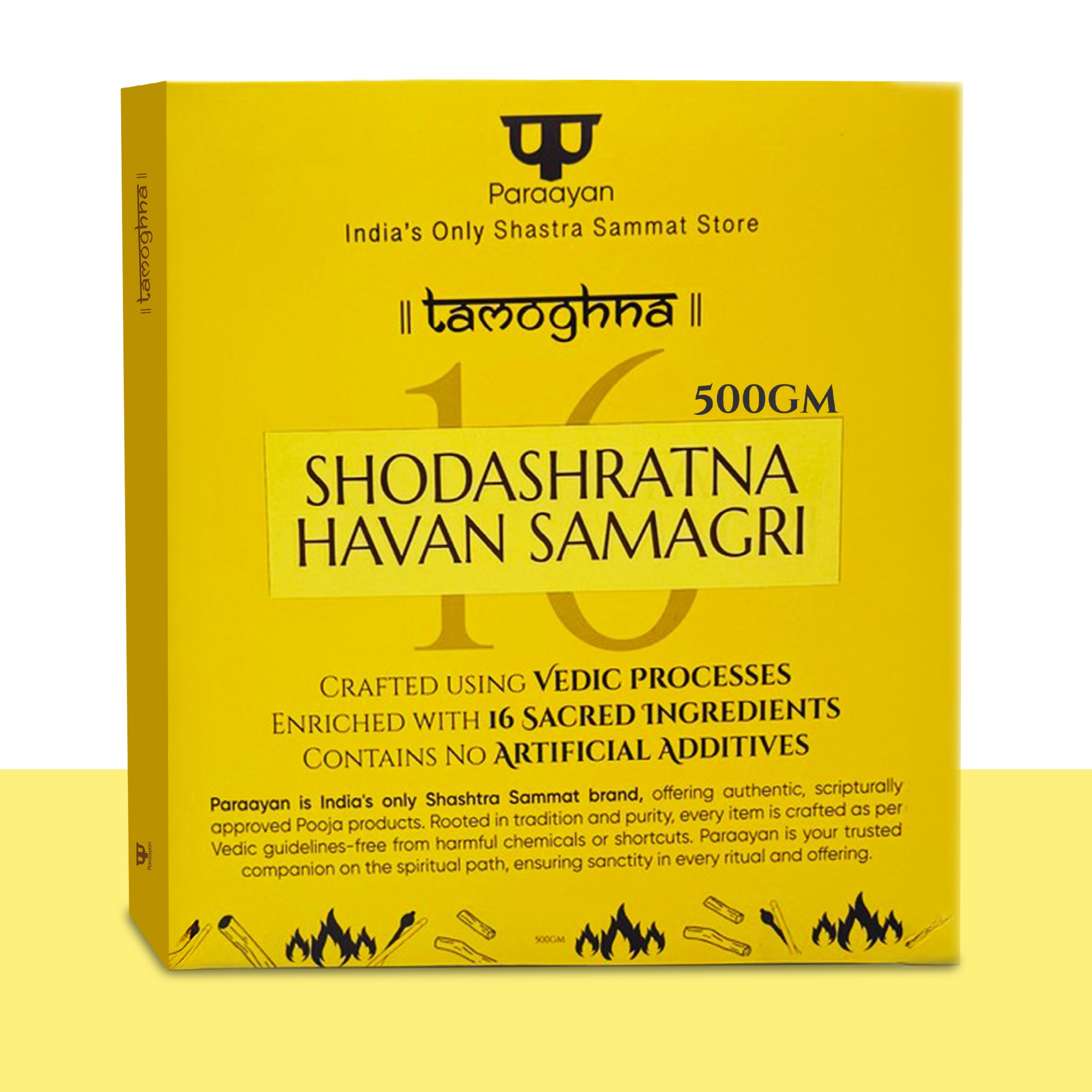 Paraayan Shodashratna Havan Samagri 500 gm, Mixture of 16 Sacred Ingredients for Pooja, 100% Pure &amp; Natural, No Artificial Ingredients