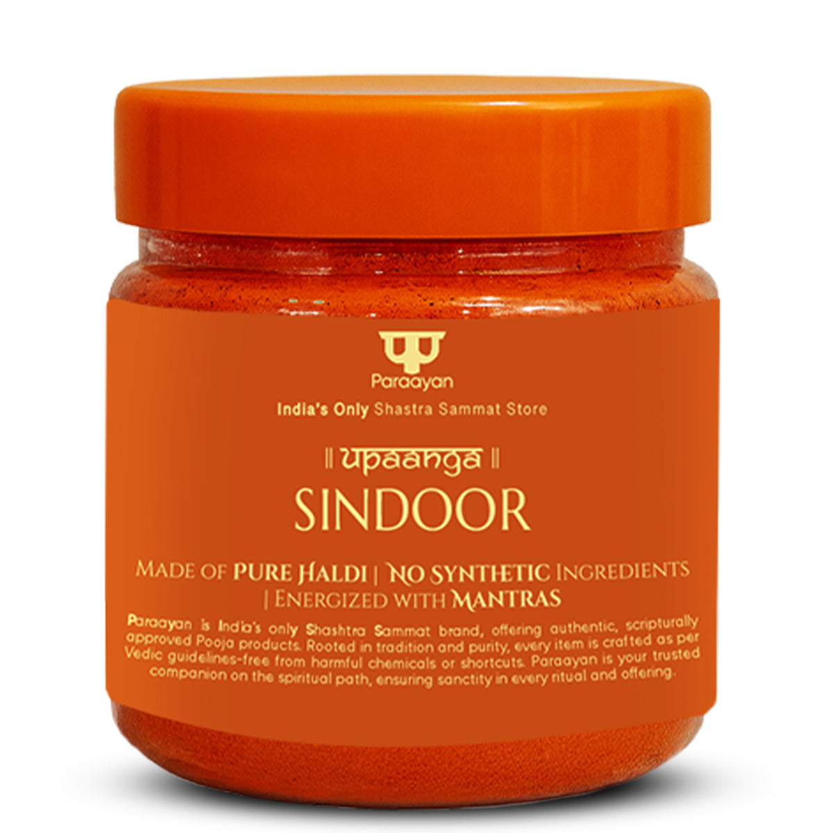 Paraayan Shuddh Sindoor for Pooja | Pure Turmeric & Limestone | For Shri Ganesha, Maa Durga, Maa Kali, Maa Lakshmi, Maa Saraswati, Maa Parvati & Hanuman Pooja | Mantra Energized Traditional Sindoor