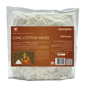 Paraayan Diya Batti Cotton Wicks | 500 Pieces | Batti for Diya | Pure Cotton Wicks for Pooja | Akhand Deep Lambi Batti Diya Wicks for Puja | Pack of 1