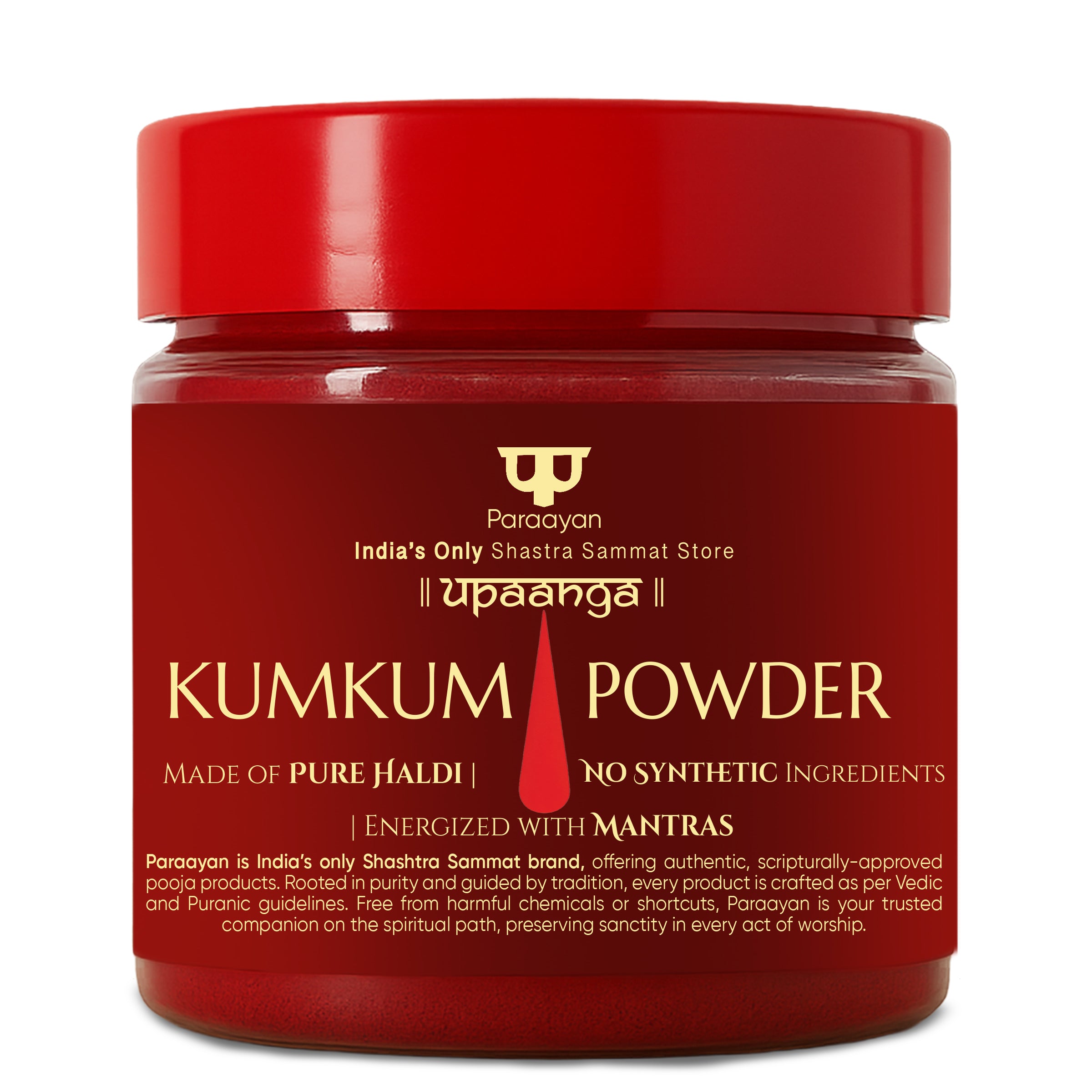 Paraayan Upaanga Pure Kumkum Powder 50g | 100% Natural &amp; Chemical-Free Tilak Powder for Pooja &amp; Festivals