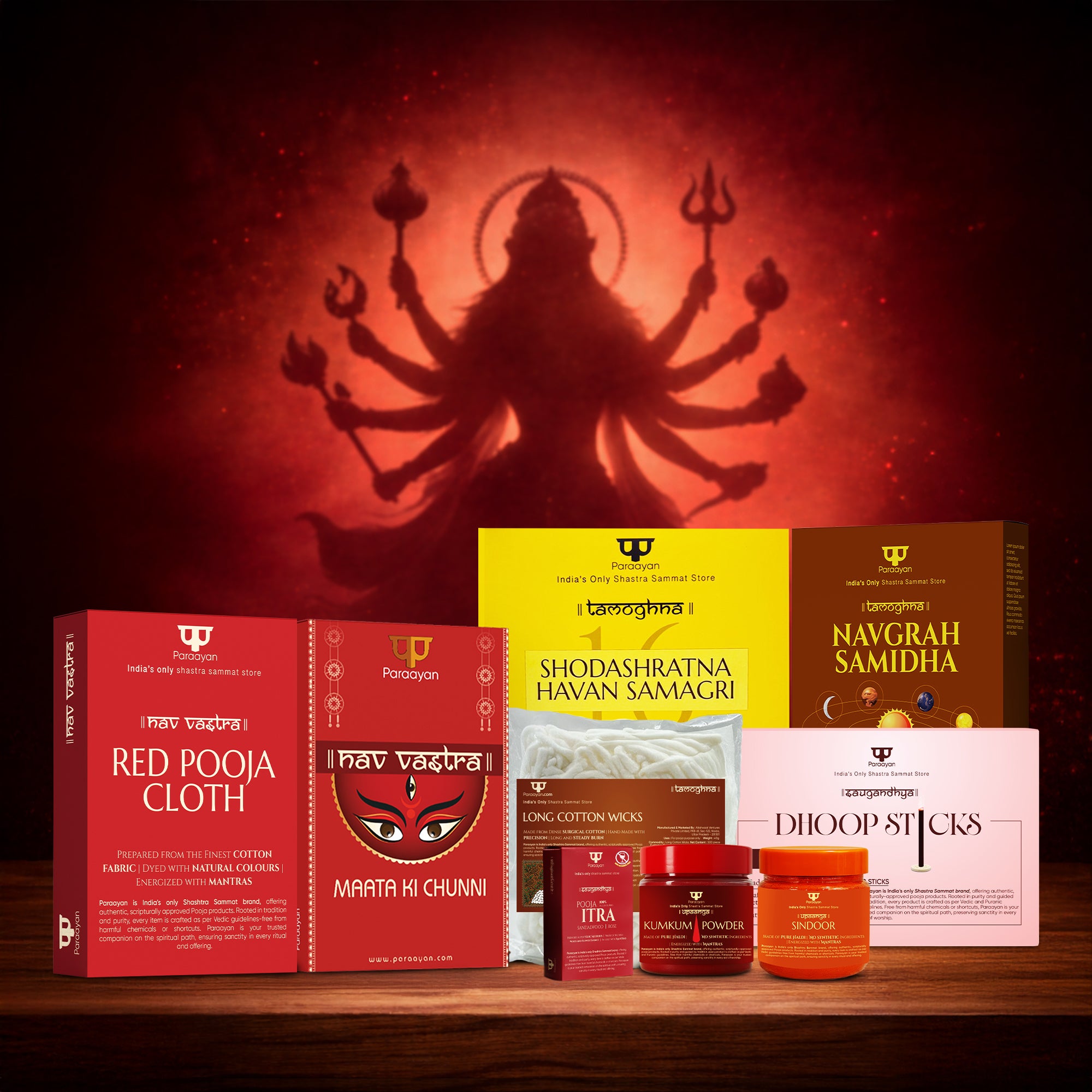 Paraayan Premium Navratri Pooja Kit | Complete Durga Navratri Puja Samagri Set for Home Temple
