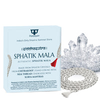 Paraayan Natural Pure Sphatik Mala with  108 Pure Crystal Beads | 6 mm Beads Size for Meditation, Puja Jaap Mala |Pack of 1