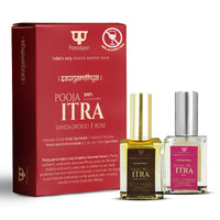 Paraayan Pure Natural Itra for Pooja – Chandan & Gulab | Set of 2 | 20ML | No Alcohol | Premium Spray Bottles | Shastra Sammat Fragrance for Worship & Daily Use | Safe on Skin