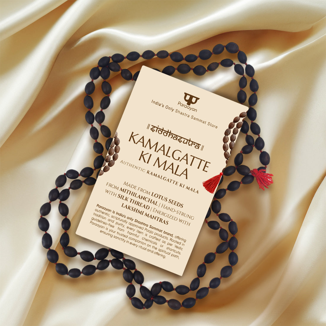 Paraayan Natural Pure Kamalgatte Ki Mala With 108 Beads |Made with  Authentic Lotus Beads For Meditation, Jaap Mala| Pack of 1