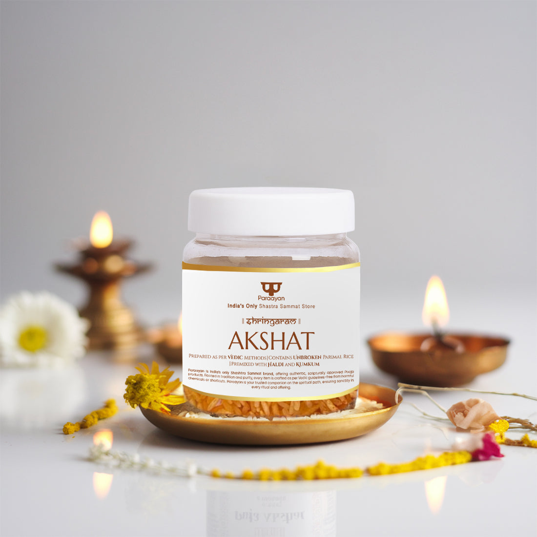 Paraayan Pure Puja Akshat 100g | Pack of 2 | Sacred Rice Blessed with Mantras