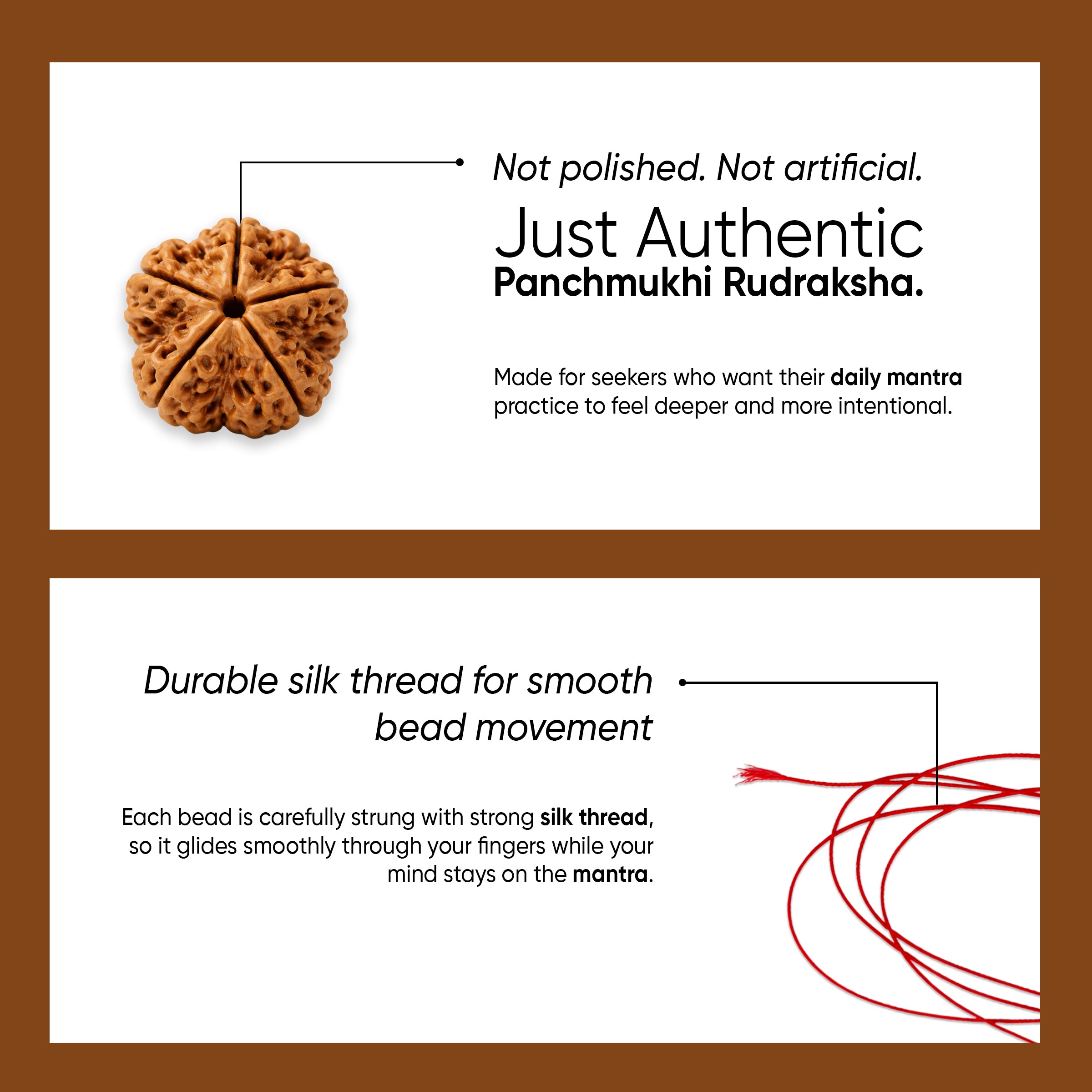 Paraayan Certified Natural Pure Panchmukhi Rudraksha Mala with 108 Beads, 7.5 mm  Rudraksha Beads Size (Approx) | Perfect For Pooja Meditation &amp; Jaap Mala | Pack of 1