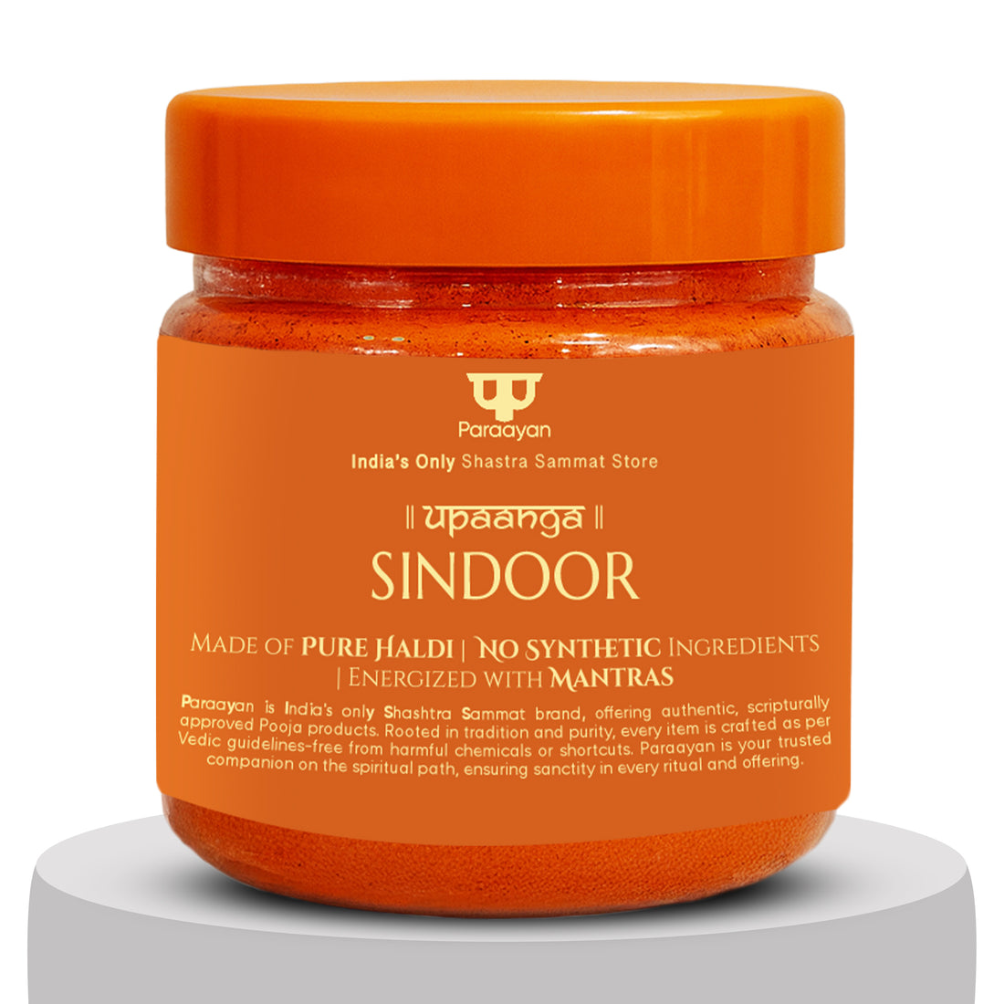 Paraayan Pure Orange Sindoor 50g | Bhagwa Roli for Hanuman Pooja, Navratri &amp; Diwali Rituals