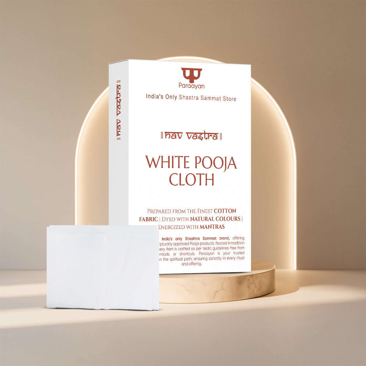 Paraayan Safed Vastra For Pooja |1.25 Meters |Pure White Cotton Pooja Cloth | Symbolizing Purity And Divine Blessing | Pack of 1 (White Pooja Cloth)