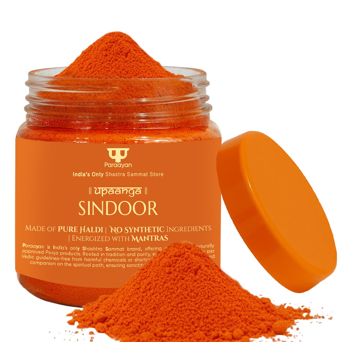 Paraayan Shuddh Sindoor for Pooja | Pure Turmeric & Limestone | For Shri Ganesha, Maa Durga, Maa Kali, Maa Lakshmi, Maa Saraswati, Maa Parvati & Hanuman Pooja | Mantra Energized Traditional Sindoor