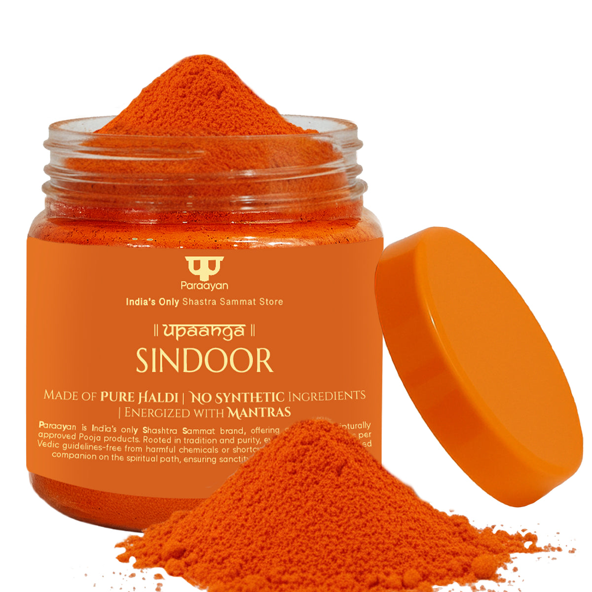 Paraayan Shuddh Sindoor for Pooja | Pure Turmeric & Limestone | For Shri Ganesha, Maa Durga, Maa Kali, Maa Lakshmi, Maa Saraswati, Maa Parvati & Hanuman Pooja | Mantra Energized Traditional Sindoor