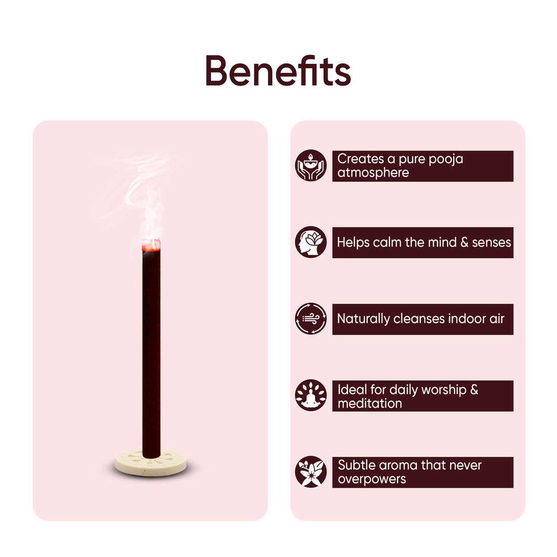Paraayan Pure Rose Dhoop Sticks I Bambooless & Charcoal-Free | 40 Long Sticks with Dharma Rath Chakra Dhoop Stand | Pure Natural Rose Chandan Aroma for Pooja, Meditation & Havan