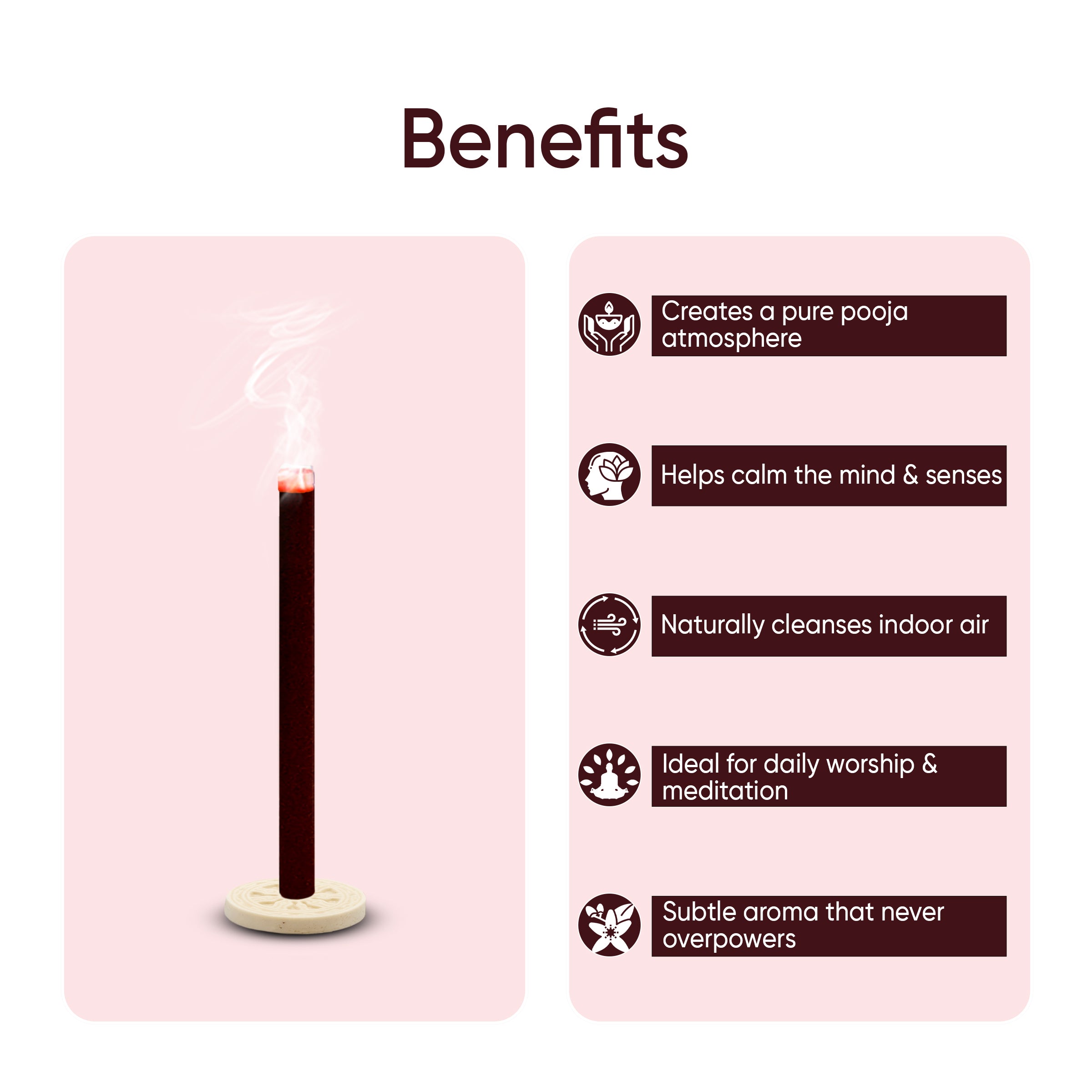 Paraayan Pure Rose Dhoop Sticks I Bambooless & Charcoal-Free | 40 Long Sticks with Dharma Rath Chakra Dhoop Stand | Pure Natural Rose Chandan Aroma for Pooja, Meditation & Havan