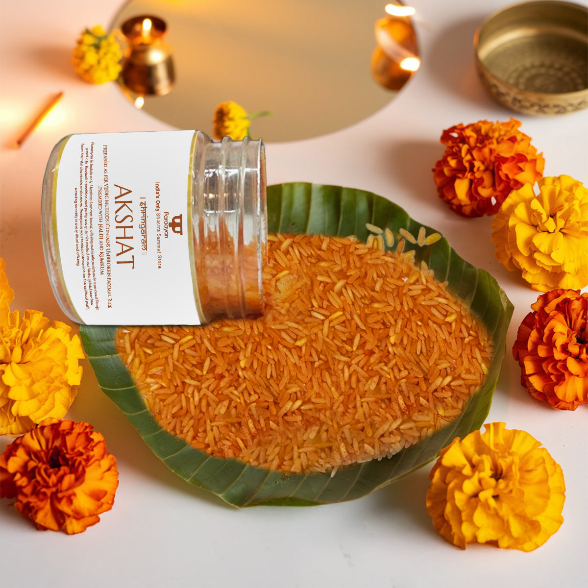 Paraayan Pure Puja Akshat 100g | Pack of 2 | Sacred Rice Blessed with Mantras