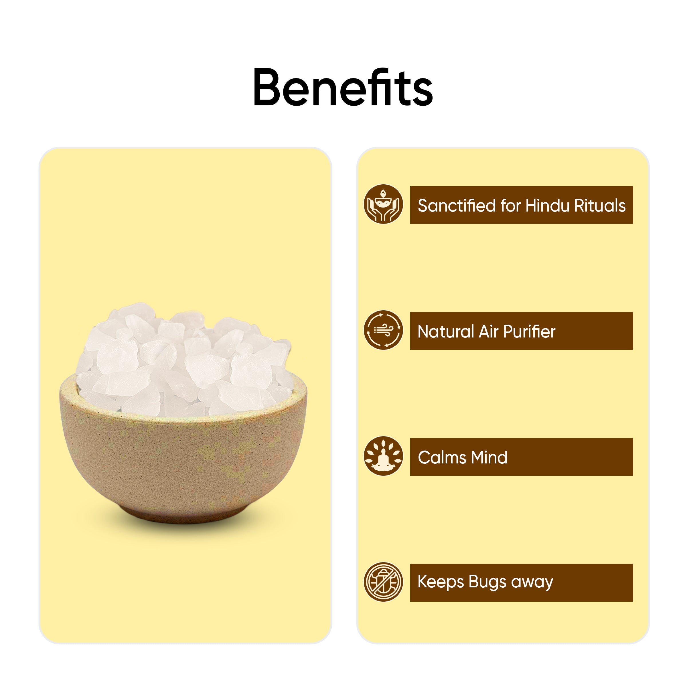 Paraayan Shuddh Bhimseni Karpoor for Pooja 100g | Premium Natural Camphor for Hawan, Aarti, Deepak Lighting &amp; Spiritual Energy