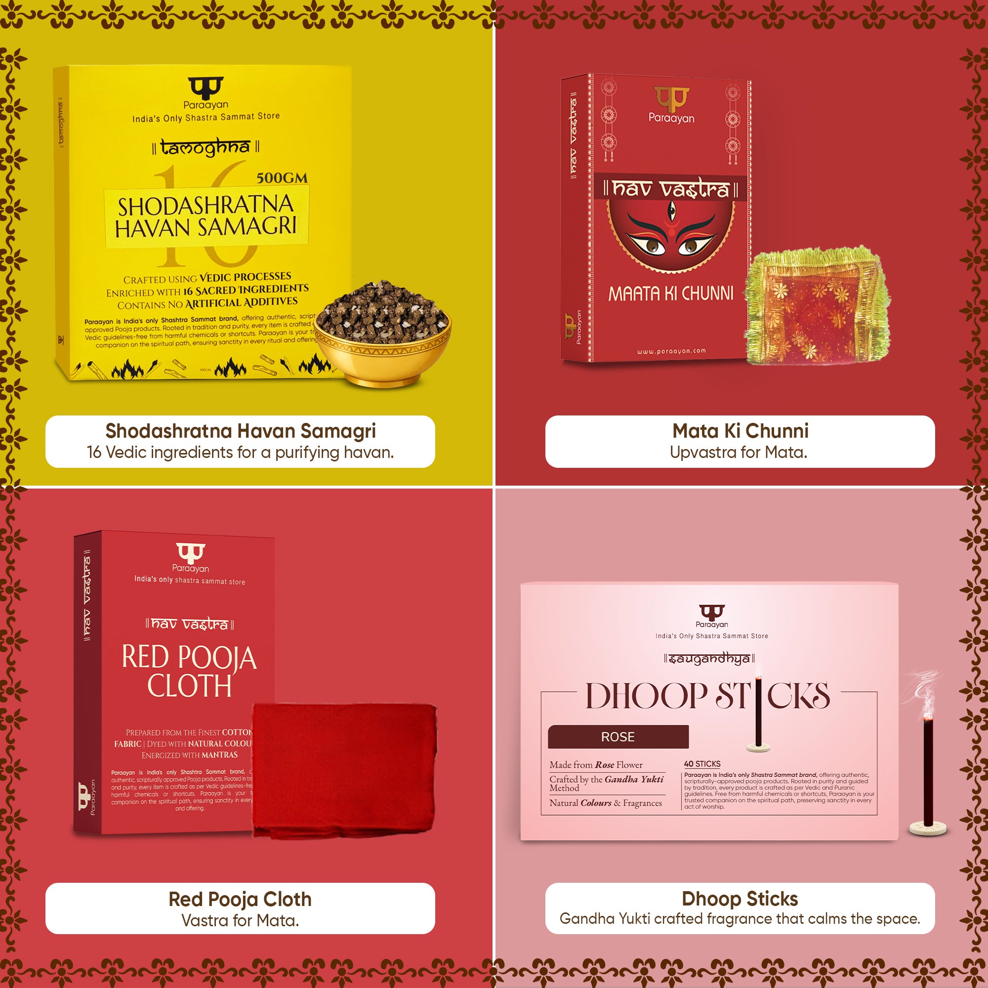 Paraayan Premium Navratri Pooja Kit | Complete Durga Navratri Puja Samagri Set for Home Temple