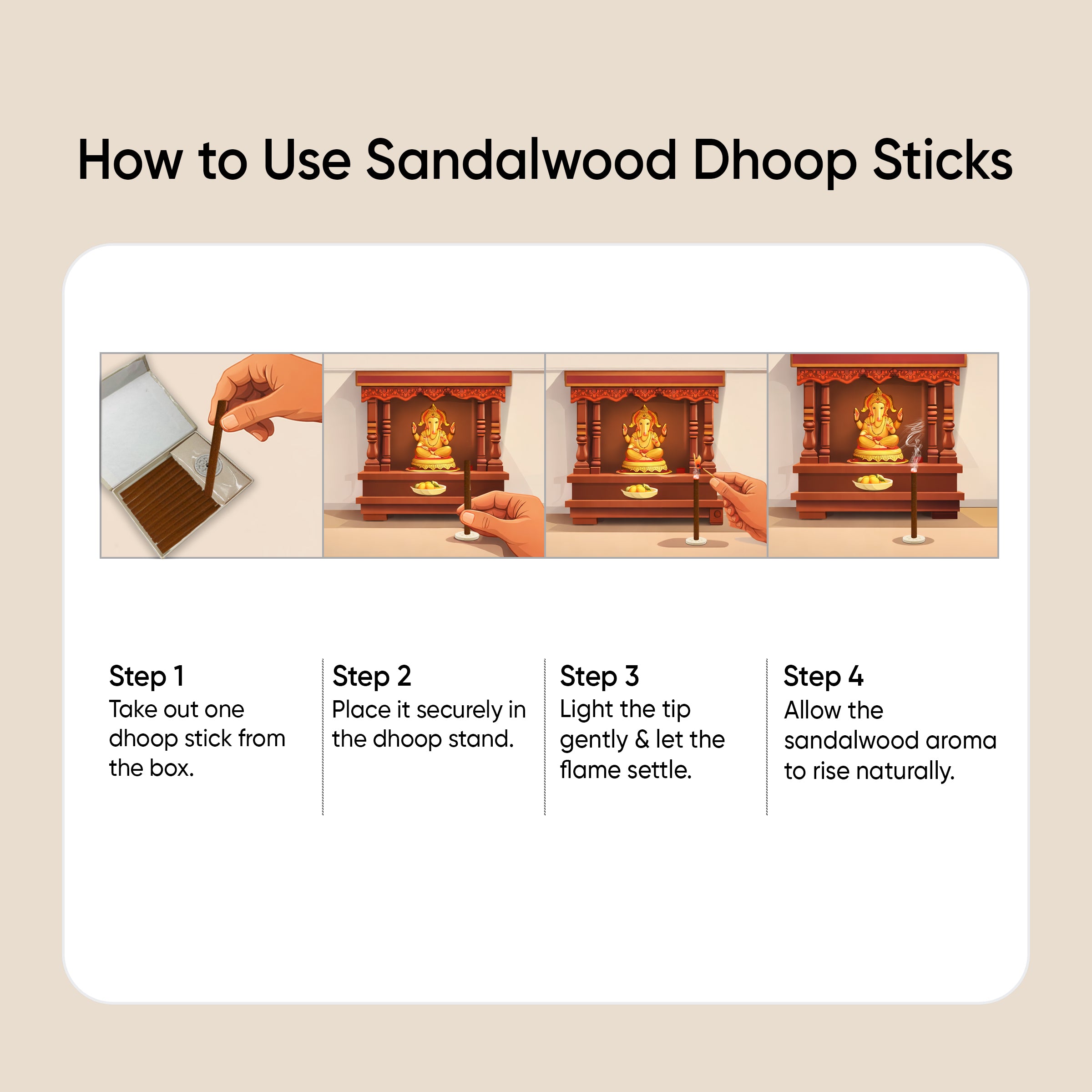 Paraayan Pure Sandalwood Dhoop Sticks I Bambooless & Charcoal-Free | 40 Long Sticks with Dharma Rath Chakra Dhoop Stand | Pure Natural Sandalwood Aroma for Pooja, Meditation & Havan