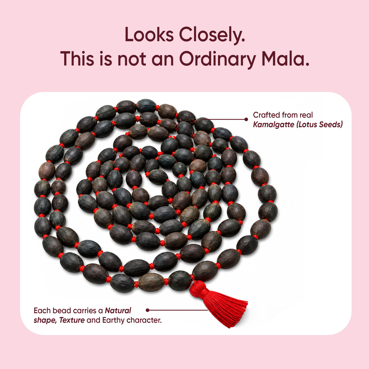 Paraayan Natural Pure Kamalgatte Ki Mala with 108 Beads for Pooja | Made from Authentic Lotus Seeds as a Pure Jaap Mala | Best for Lakshmi Pooja, Meditation & Mantra Jaap | Pack of 1