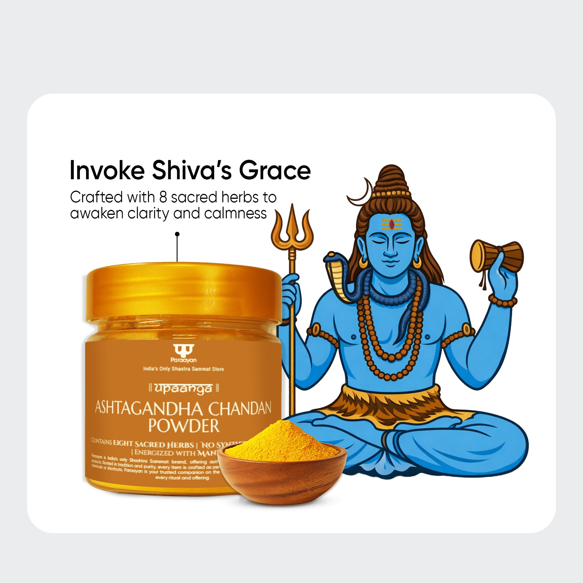 Paraayan Pure Ashtagandha Chandan Powder 50g | Shuddh Natural Chandan for Pooja, Tilak, Abhishek &amp; Meditation