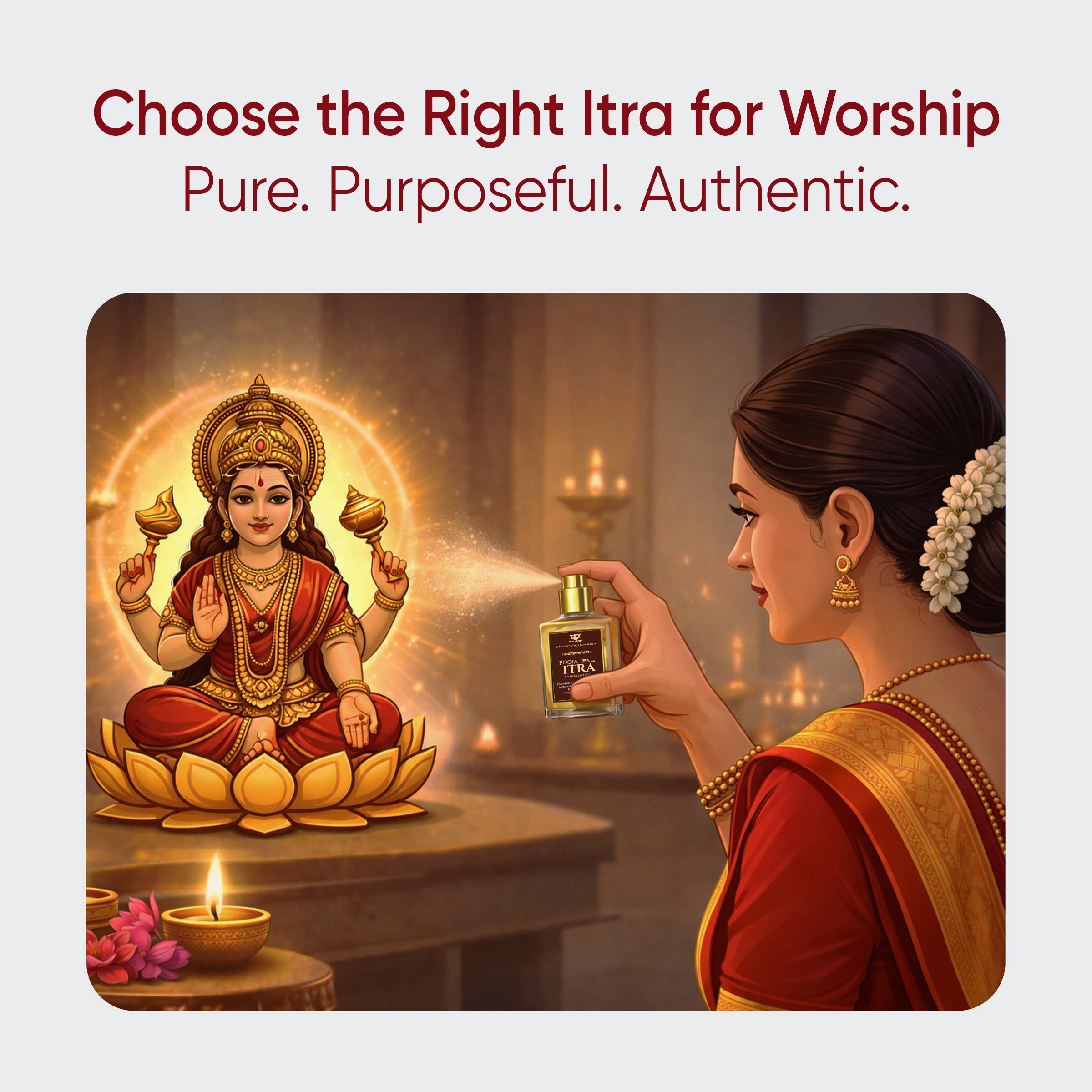 Paraayan Pure Natural Itra for Pooja – Chandan & Gulab | Set of 2 | 20ML | No Alcohol | Premium Spray Bottles | Shastra Sammat Fragrance for Worship &amp; Daily Use | Safe on Skin