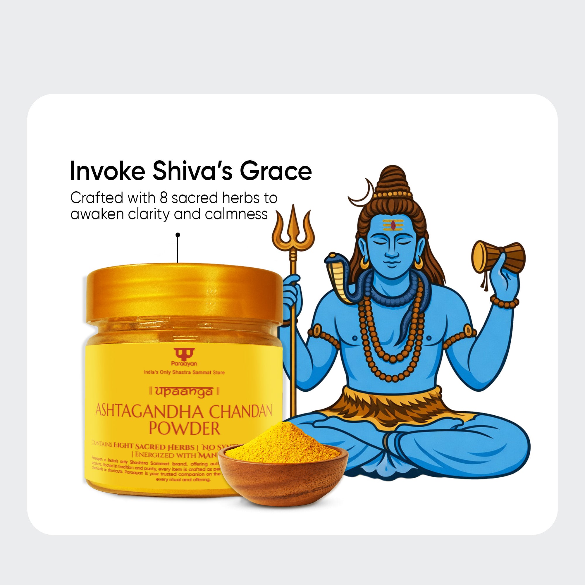 Paraayan Pure Ashtagandha Chandan Powder 50g | Shuddh Natural Chandan for Pooja, Tilak, Abhishek &amp; Meditation