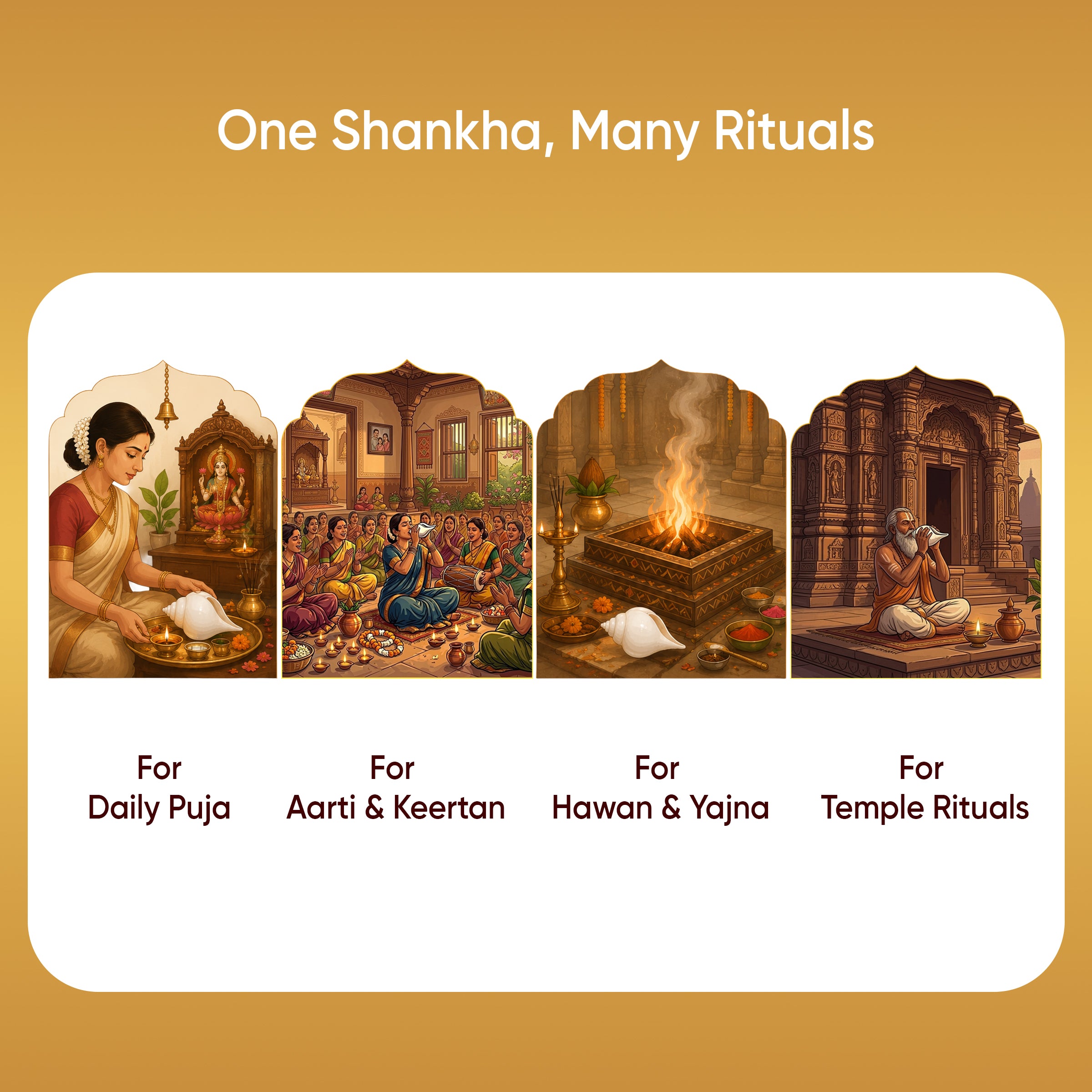 Paraayan Premium Shankha for Pooja | Sacred Conch Shell for Vishnu & Lakshmi Worship | Handcrafted by Skilled Artisans | Invites Narayan's Energy | Ideal for Aarti, Abhishek, Hawan & Temple Rituals