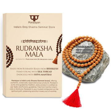 Paraayan Certified Natural Pure Panchmukhi Rudraksha Mala with 108 Beads, 7.5 mm  Rudraksha Beads Size (Approx) | Perfect For Pooja Meditation &amp; Jaap Mala | Pack of 1