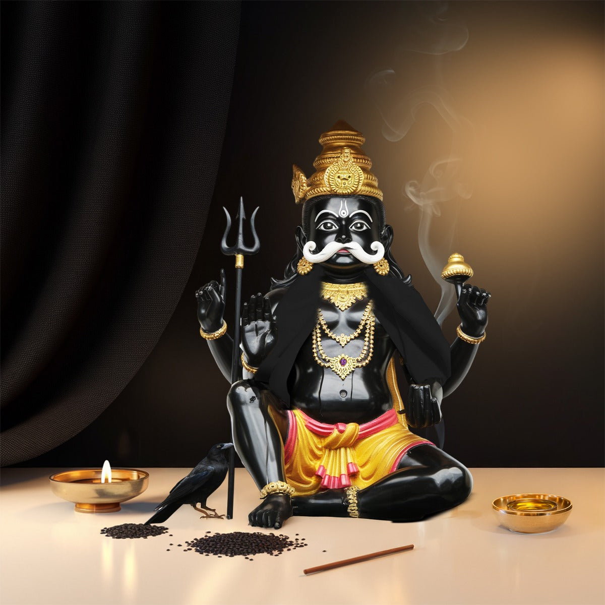 Paraayan Kaala Vastra For Shani Puja | 1.25 Meters Long | Bring Protection, Peace And Positivity To Your Home | Pack of 1  (Black Pooja Cloth )