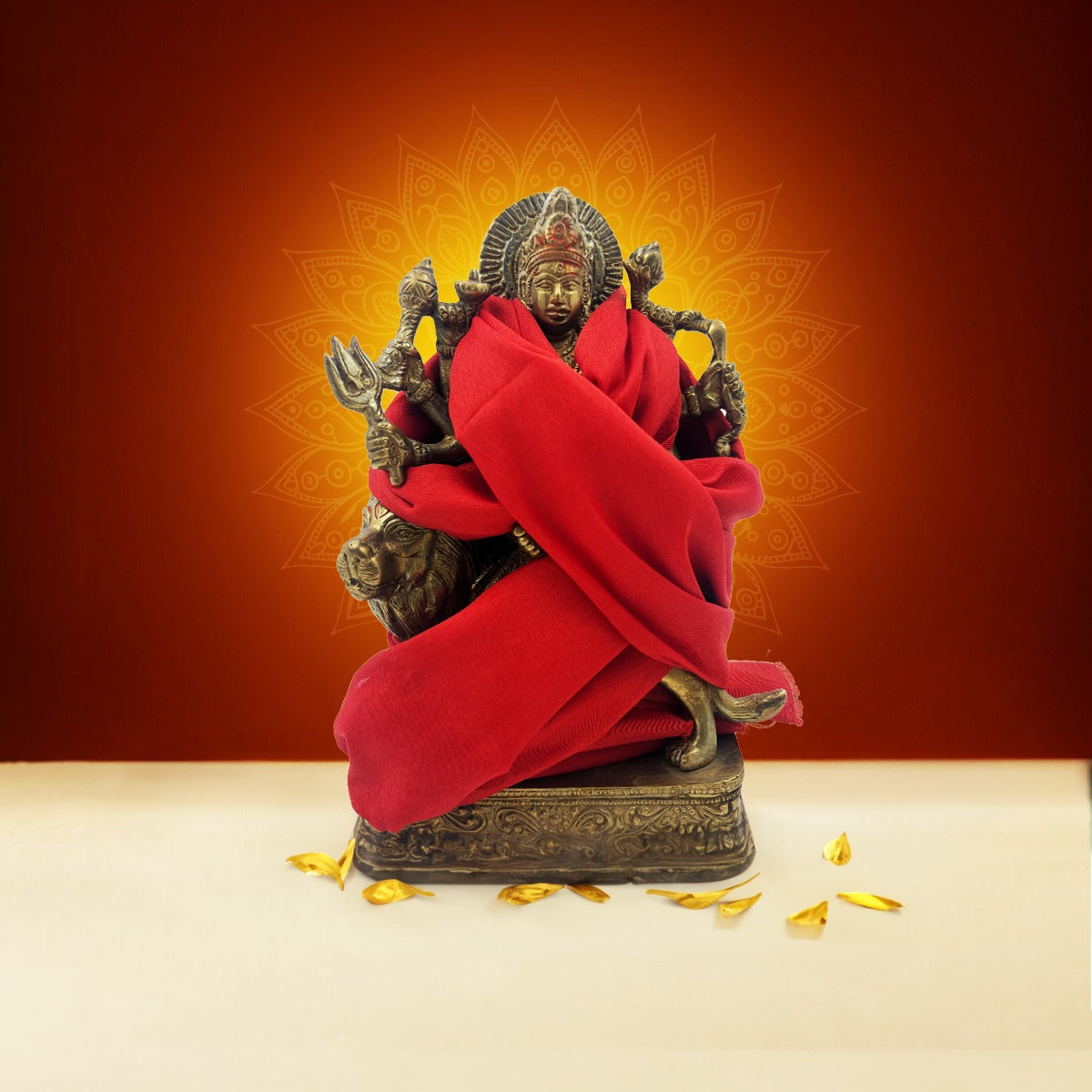 Paraayan Nav-Vastra Red Pooja Cloth | Handwoven from Fine Fabric, Cotton Puja Kapda for Home Temple | Pack of 1 | 1.25 Meter Pooja Vastra (Red)