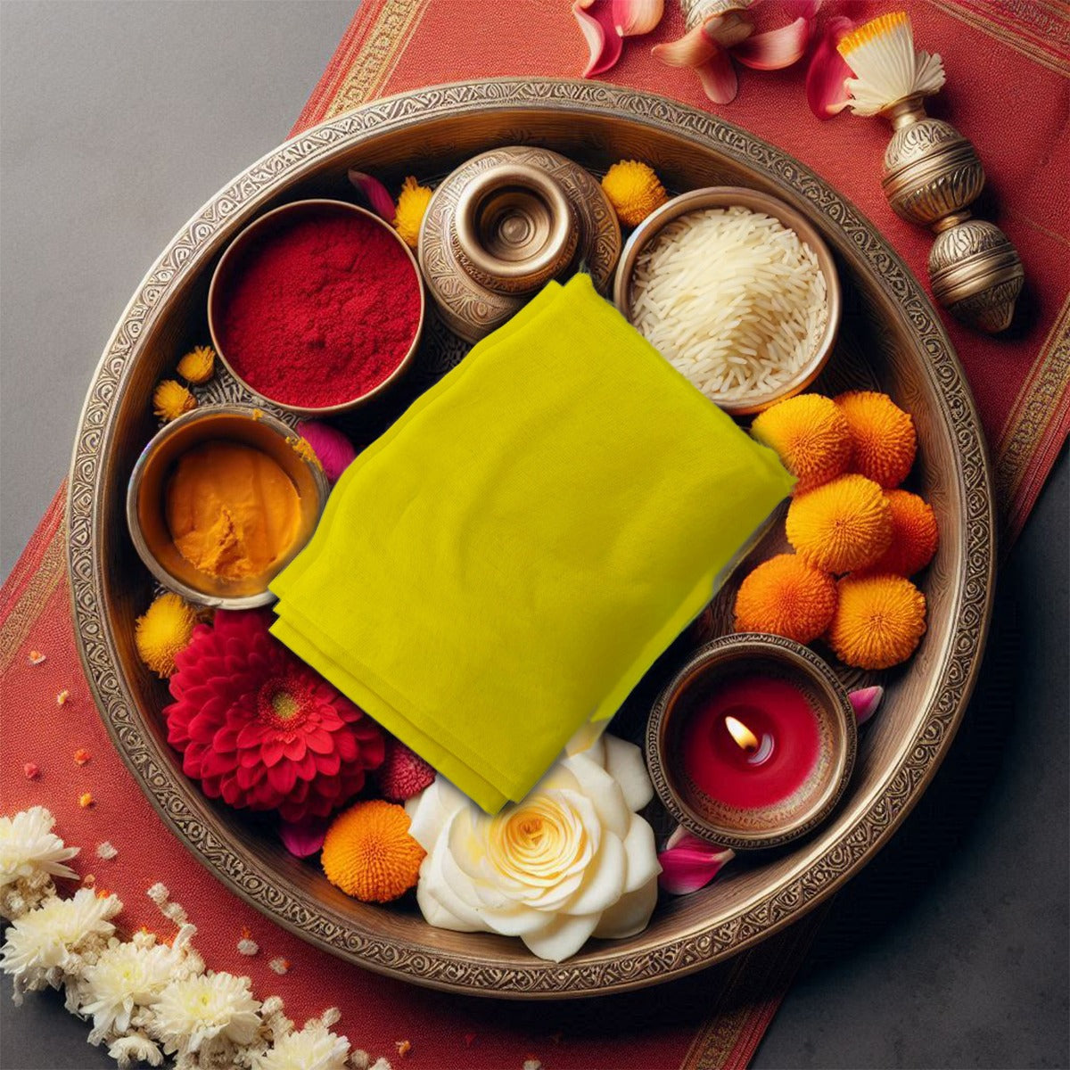 Paraayan Nav-Vastra Yellow Cloth |  1 Pack, 1.25 Meter