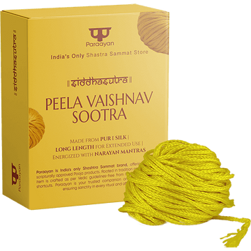 Paraayan Peela Vaishnav Sootra | 25 Meter | Pack of 2 | Blessed with Mantras | Traditional Yellow Thread (Peela Dhaga) For Devotional Practices And Protection