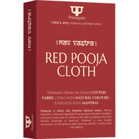 Paraayan Nav-Vastra Red Pooja Cloth | Handwoven from Fine Fabric, Cotton Puja Kapda for Home Temple | Pack of 1 | 1.25 Meter Pooja Vastra (Red)