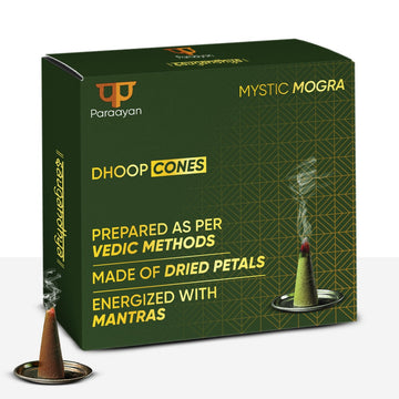 Paraayan Energized Dry Dhoop Cones | 20 Cones | Fragrance Mogra Dhoop Cones | Bambooless Dhoop Cones For Pooja Organic Dhoop Batti Incese Cones For Puja And Home
