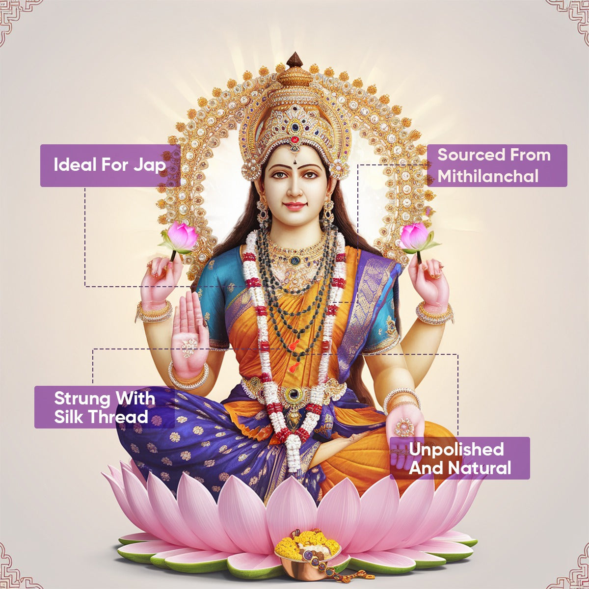 Paraayan Natural Pure Kamalgatte Ki Mala With 108 Beads |Made with  Authentic Lotus Beads For Meditation, Jaap Mala| Pack of 1