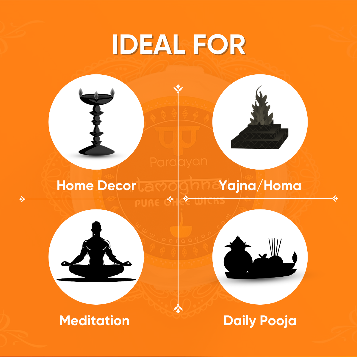 Paraayan Tamoghna Pure Ghee Wicks | 1 Pack, 50 Pieces, 150g