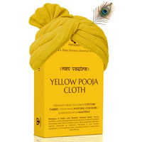 Paraayan Cloth for Pooja | Handwoven from Fine Fabric, Cotton Puja Kapda for Home Temple | Pack of 1 | 1.25 Meter (Pooja Vastra) (Yellow)